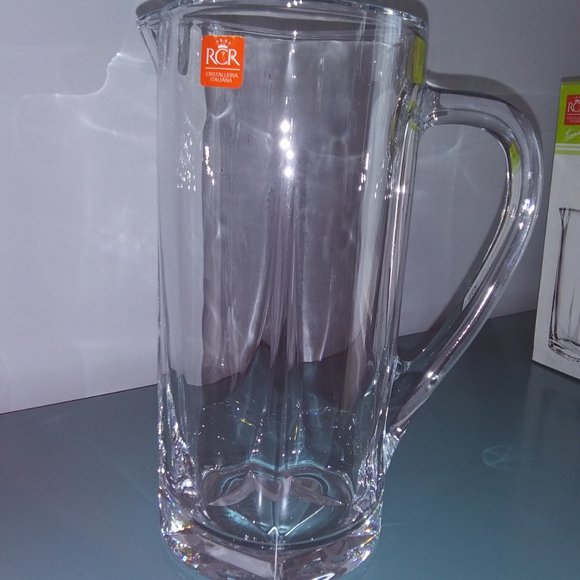 NIB ~ Crystal Glass Iced-Tea Water Pitcher Jug ~ Luxion Crystal ~ Made in Italy - Picture 3 of 9